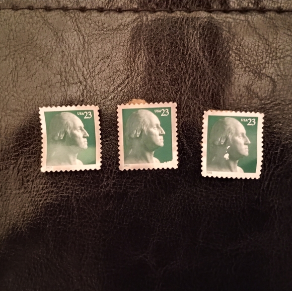 3/$10 🌟 Lot Of 3 USA 23 Cent Stamp Green George Washington Unstamped front - Picture 1 of 6